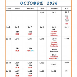 Le programme du mois